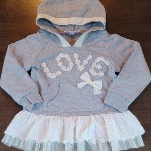 Mae Li Rose 18-24 month Love grey Hoodie